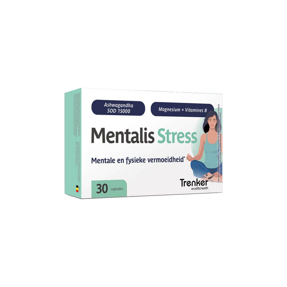 Doos Trenker Mentalis Stress 30 capsules, Ashwagandha en Magnesium.