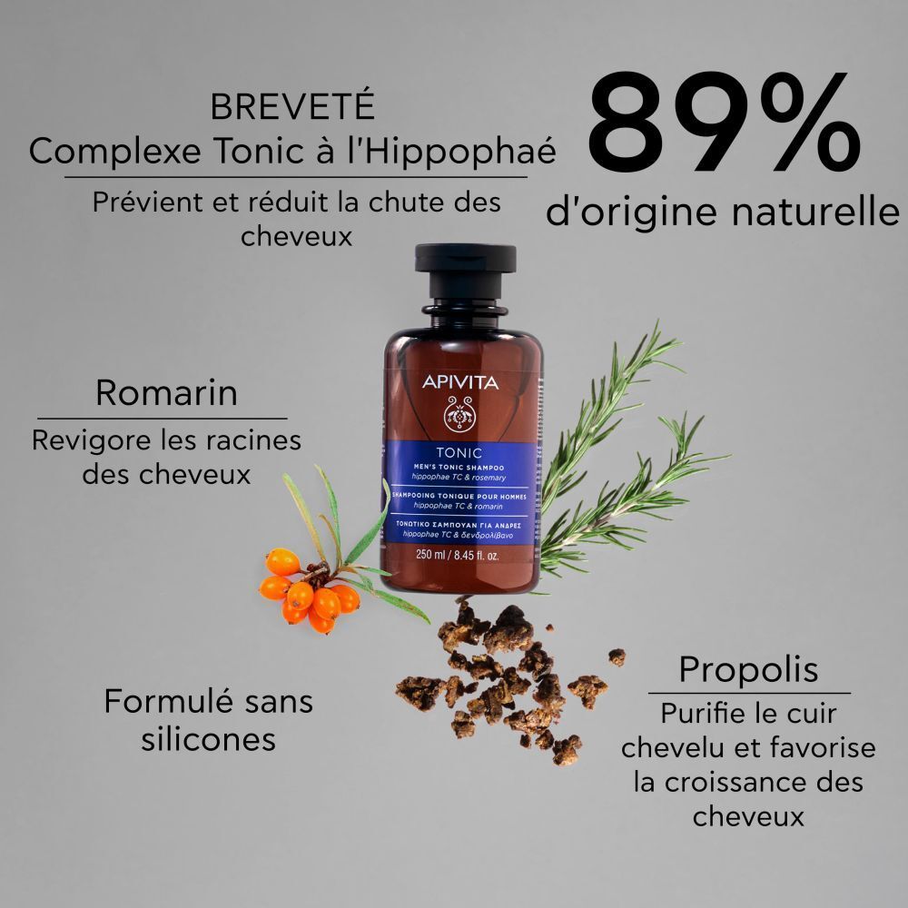 Apivita Men's Tonic Shampooing Hippophae TC & Romarin