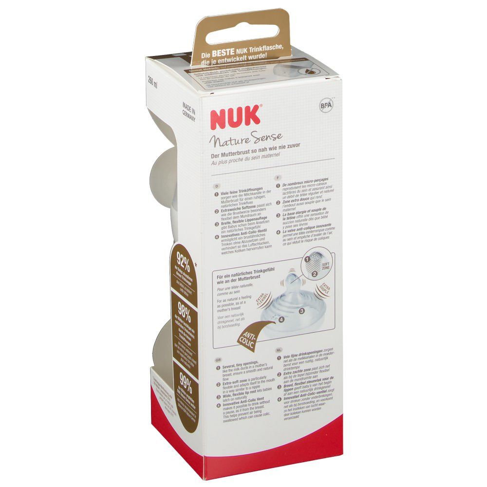 NUK Zuigfles Nature Sense Wit