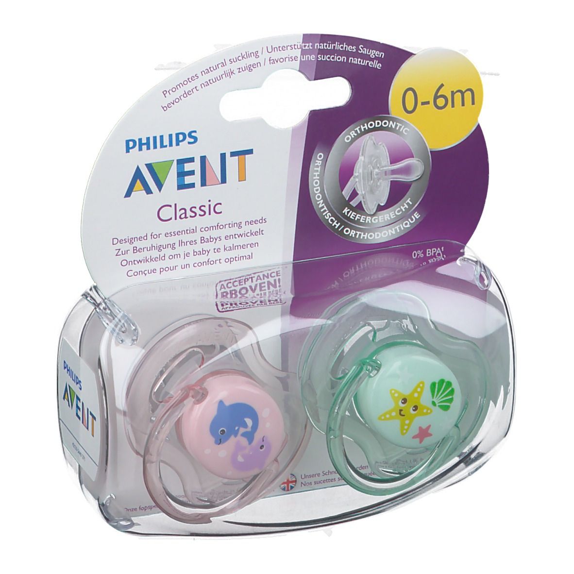 Avent Fopspeen Classic Adventures Sea 0-6 Maanden SCF169/33