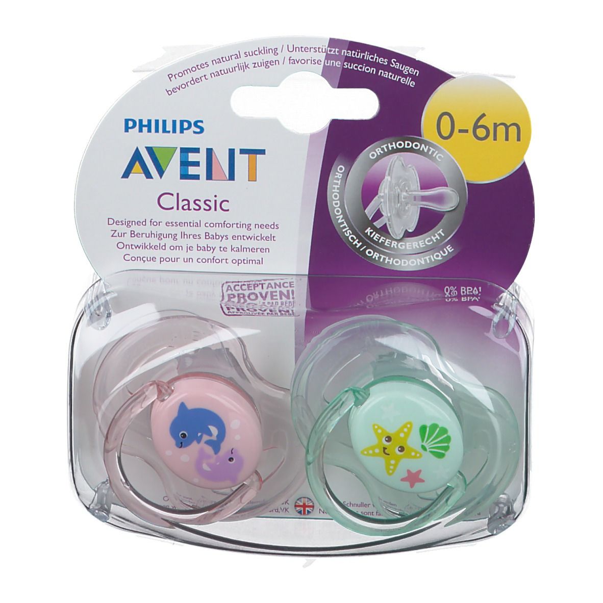 Avent Fopspeen Classic Adventures Sea 0-6 Maanden SCF169/33