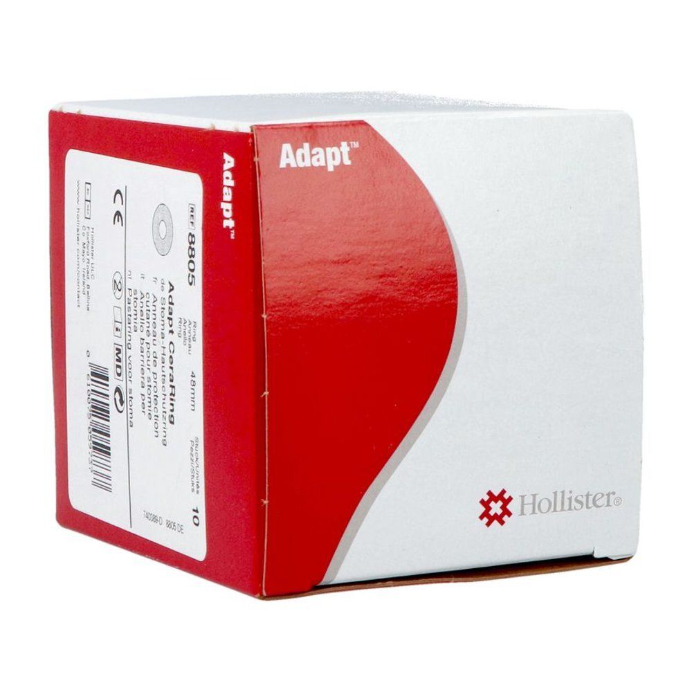 Emballage rouge et blanc. Adapt CeraRing, 48mm, 10 pièces. Logo Hollister. Référence 8805.