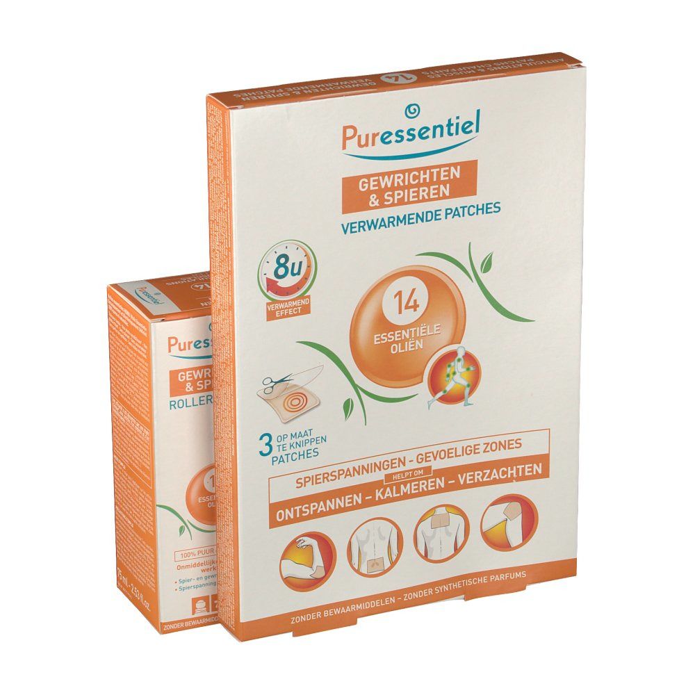 Puressentiel Articulations & Muscles 14 Huiles Essentielles Roller 75 ml + 3 Patches Chauffants A -50%