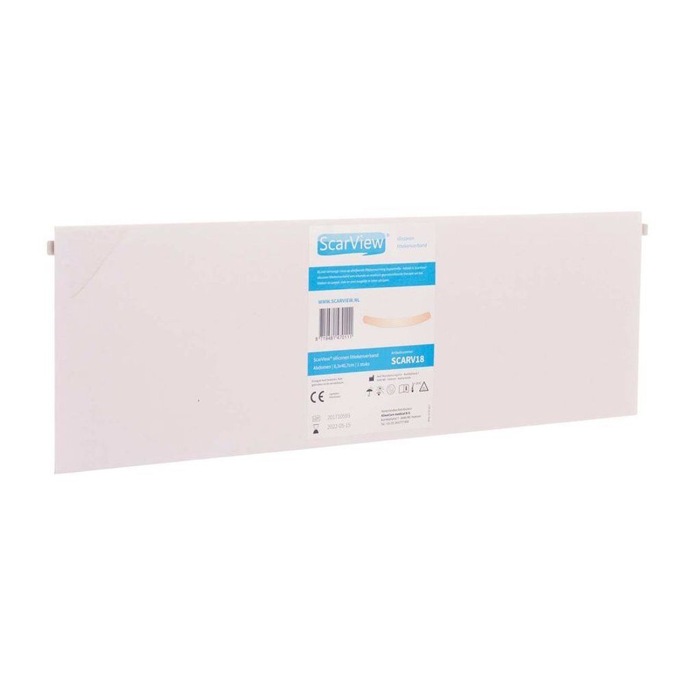 Emballage avec informations produit. Inscription: ScarView. Dispositif médical.