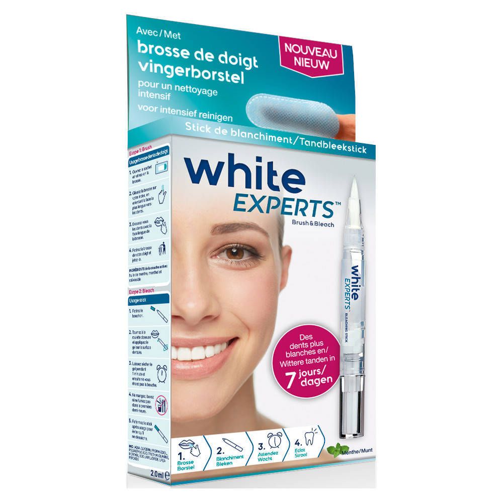 White Experts Tandbleekstick + Vingerborstel