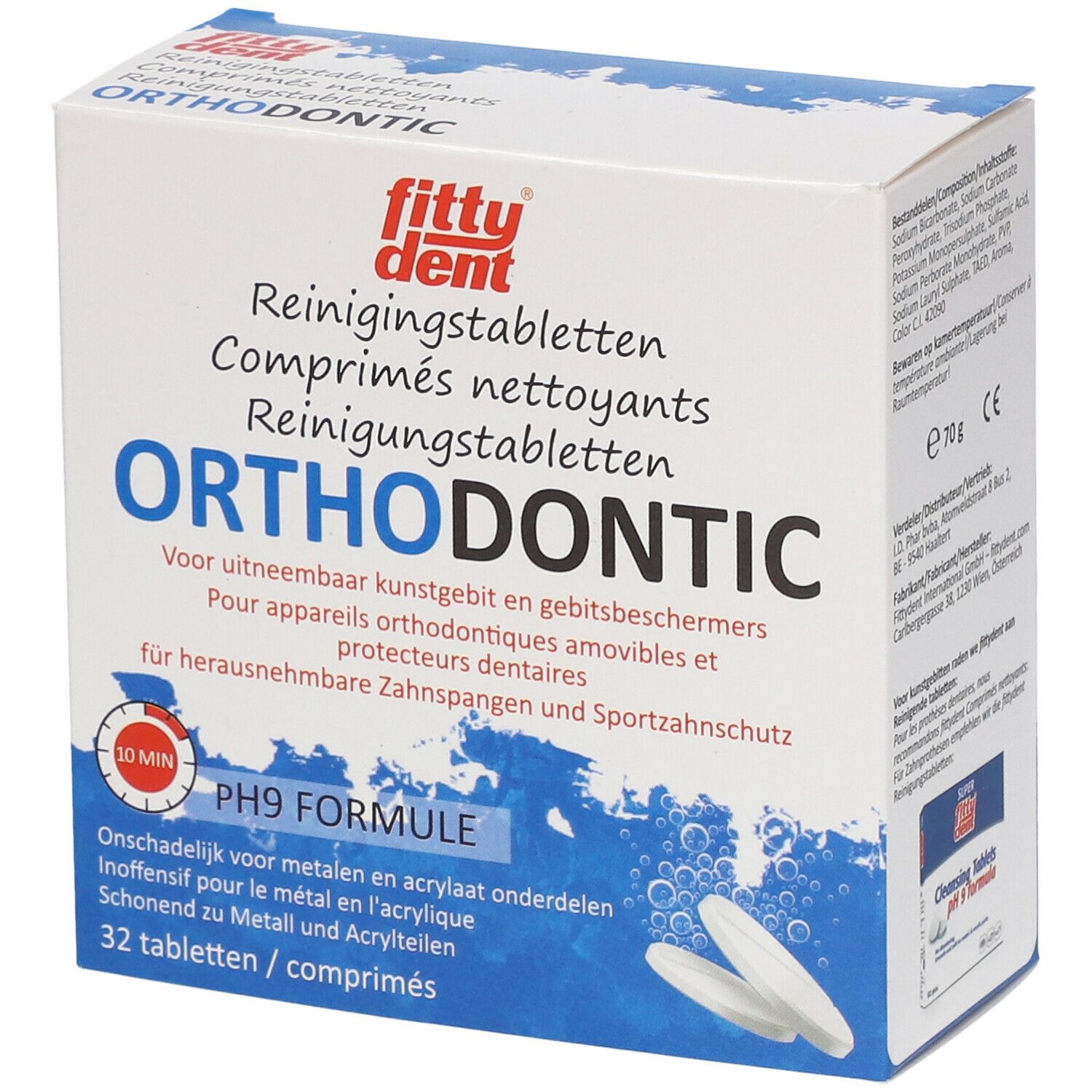 Fittydent Ortho Nettoyage Comprimés Effervescents