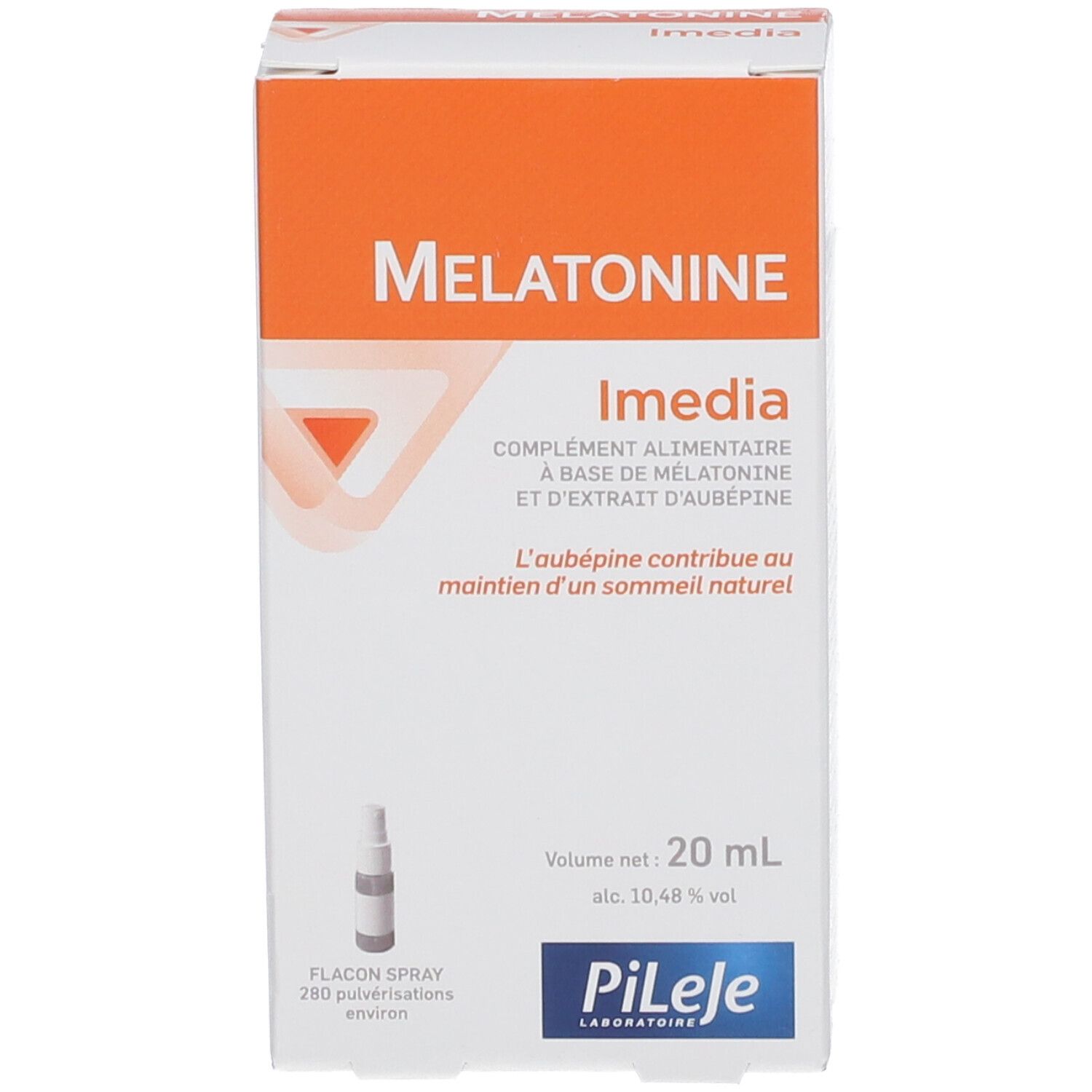 Productverpakking. Doos met productnaam, merk en informatie. Sprayfles afgebeeld.