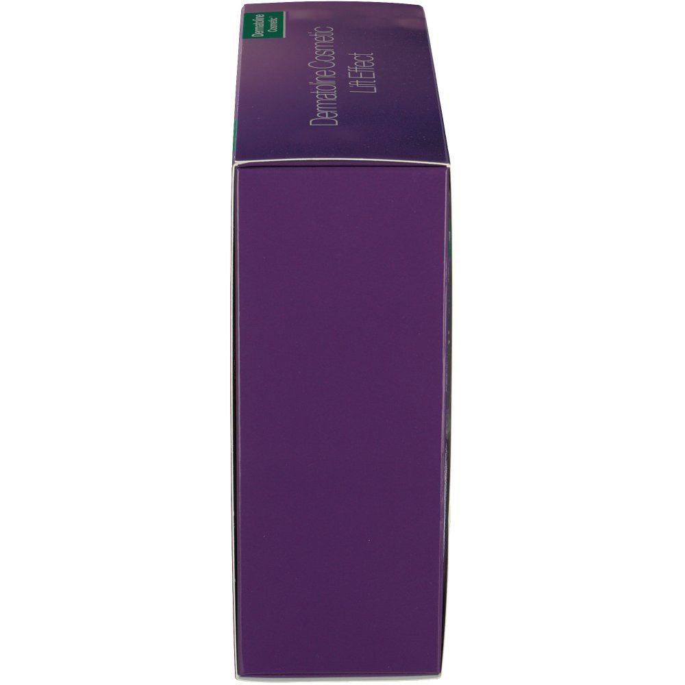 Dermatoline Cosmetic Lift Effect verpakking, paars. Zijaanzicht met productnaam en logo.