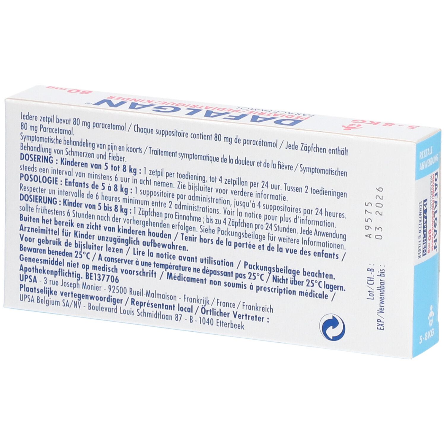 Dafalgan® Pédiatrique 80 mg Paracétamol | Douleurs & Fièvre