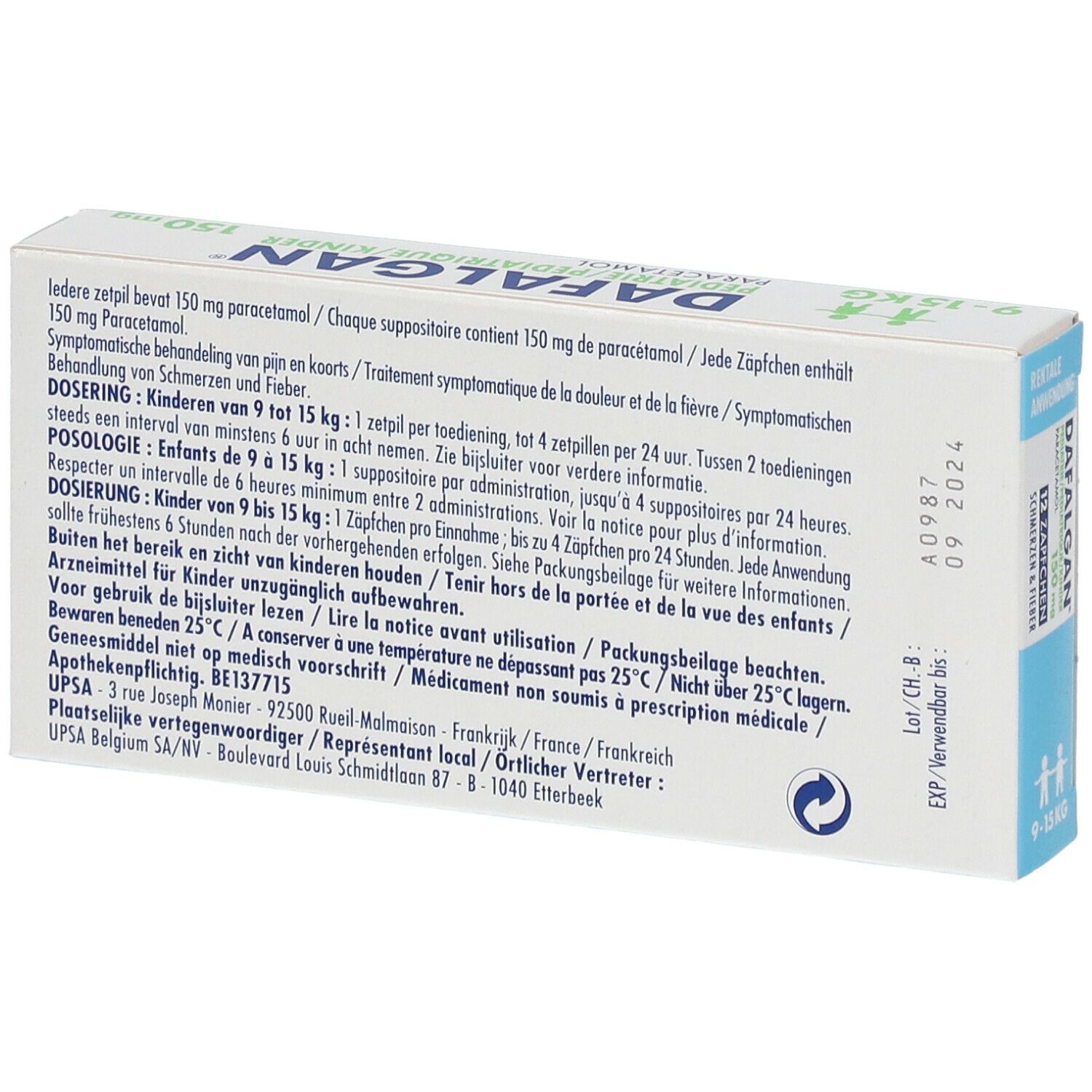 Dafalgan® Pédiatrique 150 mg Paracétamol | Douleurs & Fièvre