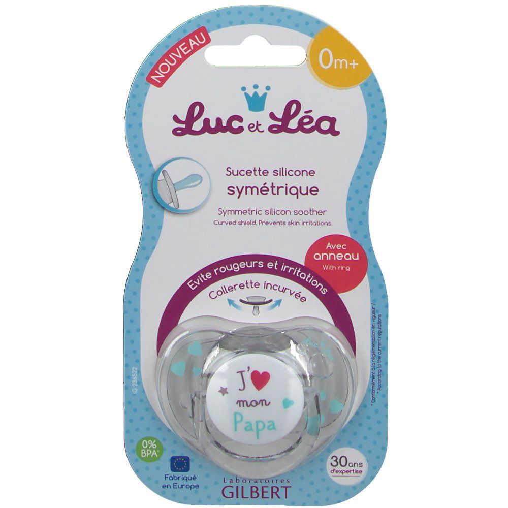 Luc & Léa Fopspeen Symmetrisch Maman-Papa met Ring 0-6Maanden