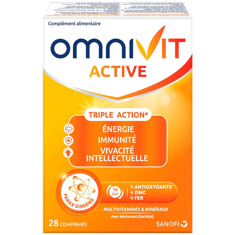 Omnivit Active | Multivitamine pour Énergie, Immunité & Concentration Mentale