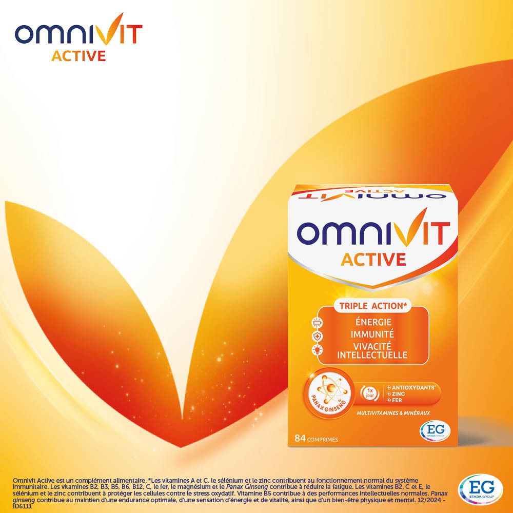 Omnivit Active | Multivitamine pour Énergie, Immunité & Concentration Mentale