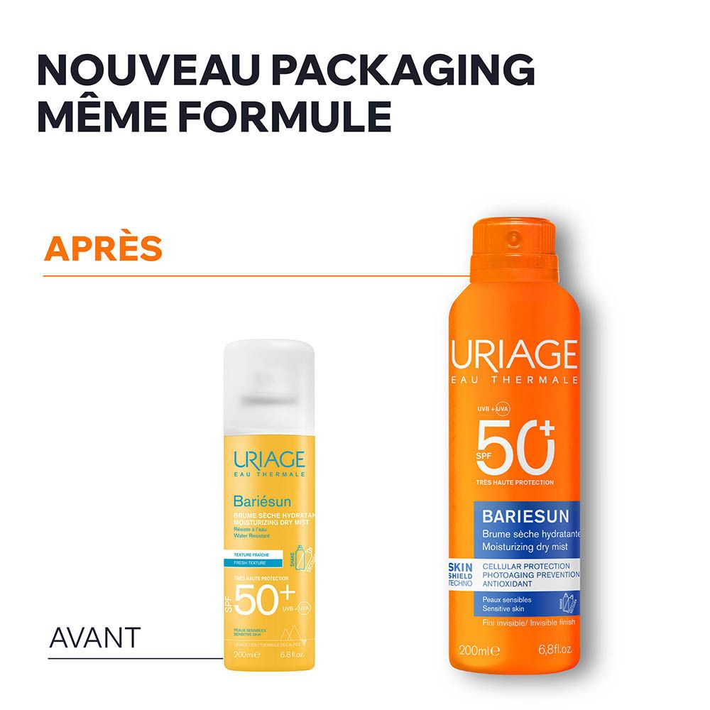 Texte sur fond blanc. Titre: Nouveau packaging même formule.