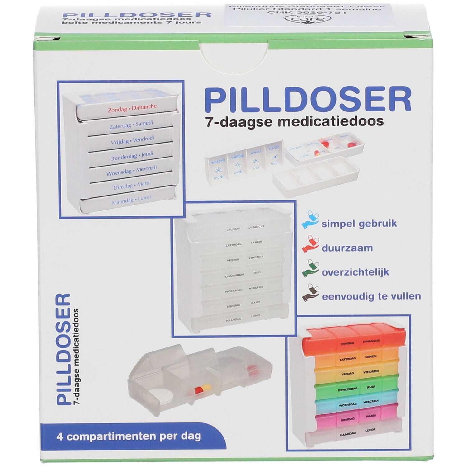 Eureka Care® Pillendoos Standaard 1 Week