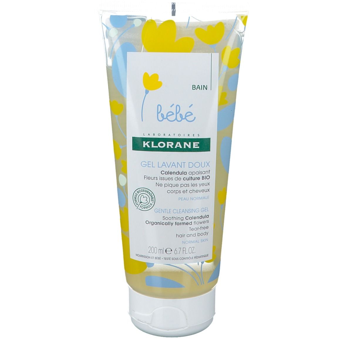 Klorane Baby Gentle Cleansing Gel Soothing Calendula Organically Farmed Flowers