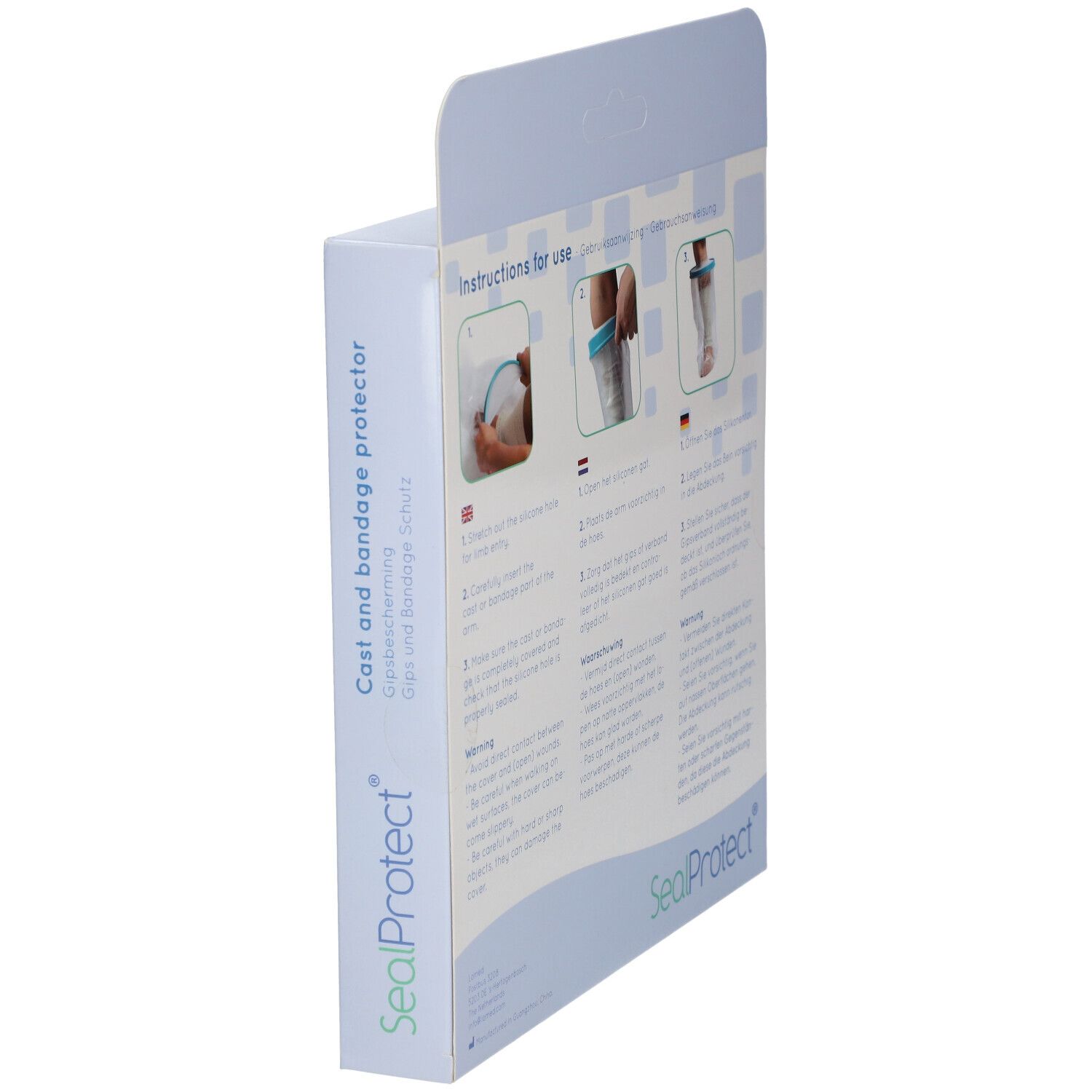 SealProtect Protection pour plâtre et bandage pour jambe courte. Facile à utiliser et réutilisable.