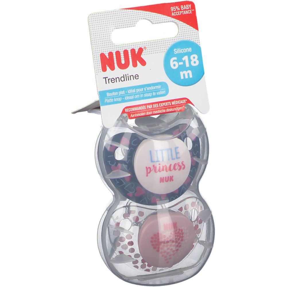 NUK Fopspeen Trendline Day Girl Size 2 6-18Maanden