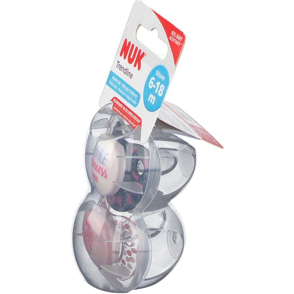 NUK Fopspeen Trendline Day Girl Size 2 6-18Maanden