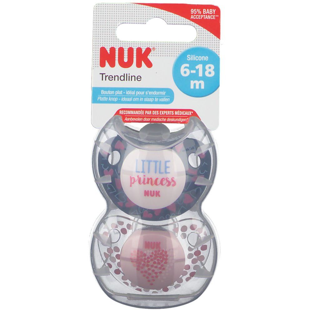 NUK Fopspeen Trendline Day Girl Size 2 6-18Maanden