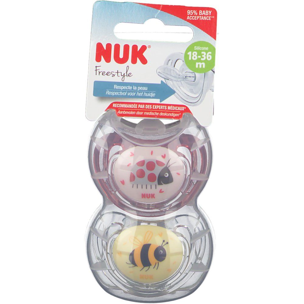 NUK Sucette Freestyle Girl Size 3 18Mois+
