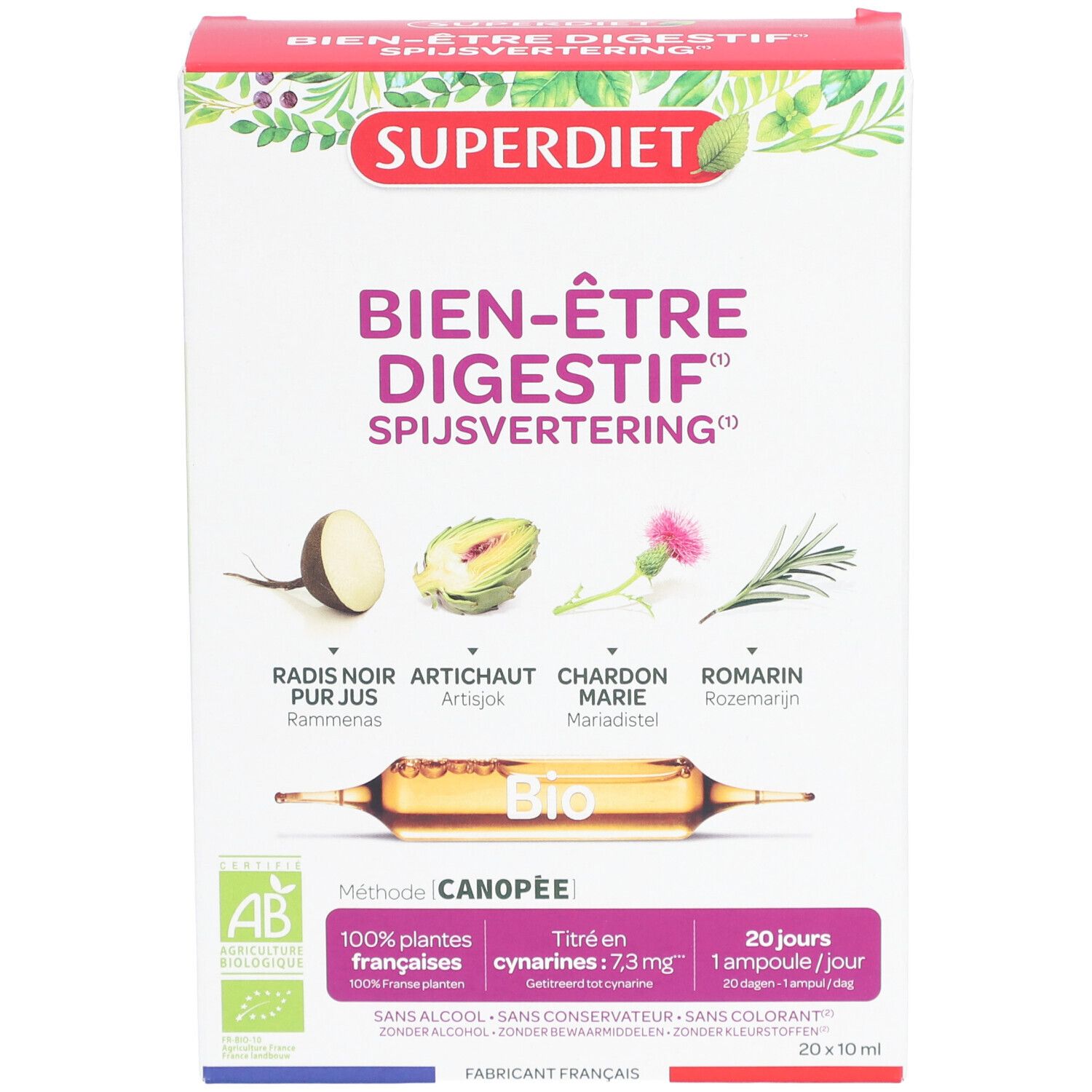 Superdiet Complexe Digestion Radis Noir - Chardon Marie - Artichaut - Romarin Bio