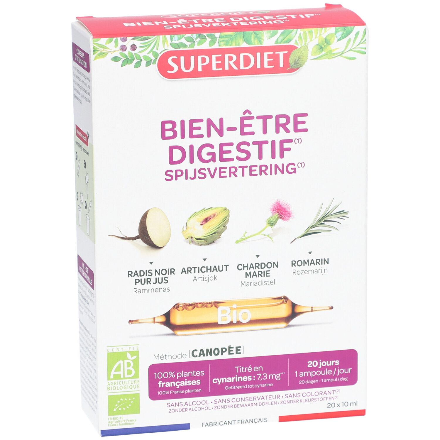 Superdiet Complexe Digestion Radis Noir - Chardon Marie - Artichaut - Romarin Bio