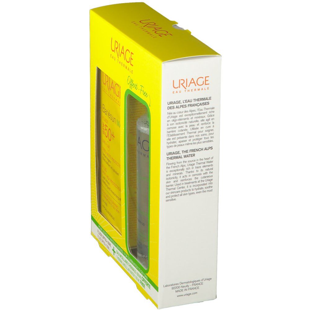 Uriage Bariésun Mat Fluide SPF50+ + GRATUIT Eau Micellaire Peau Huileuse