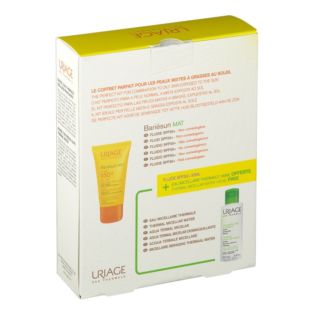 Uriage Bariésun Mat Fluide SPF50+ + GRATUIT Eau Micellaire Peau Huileuse