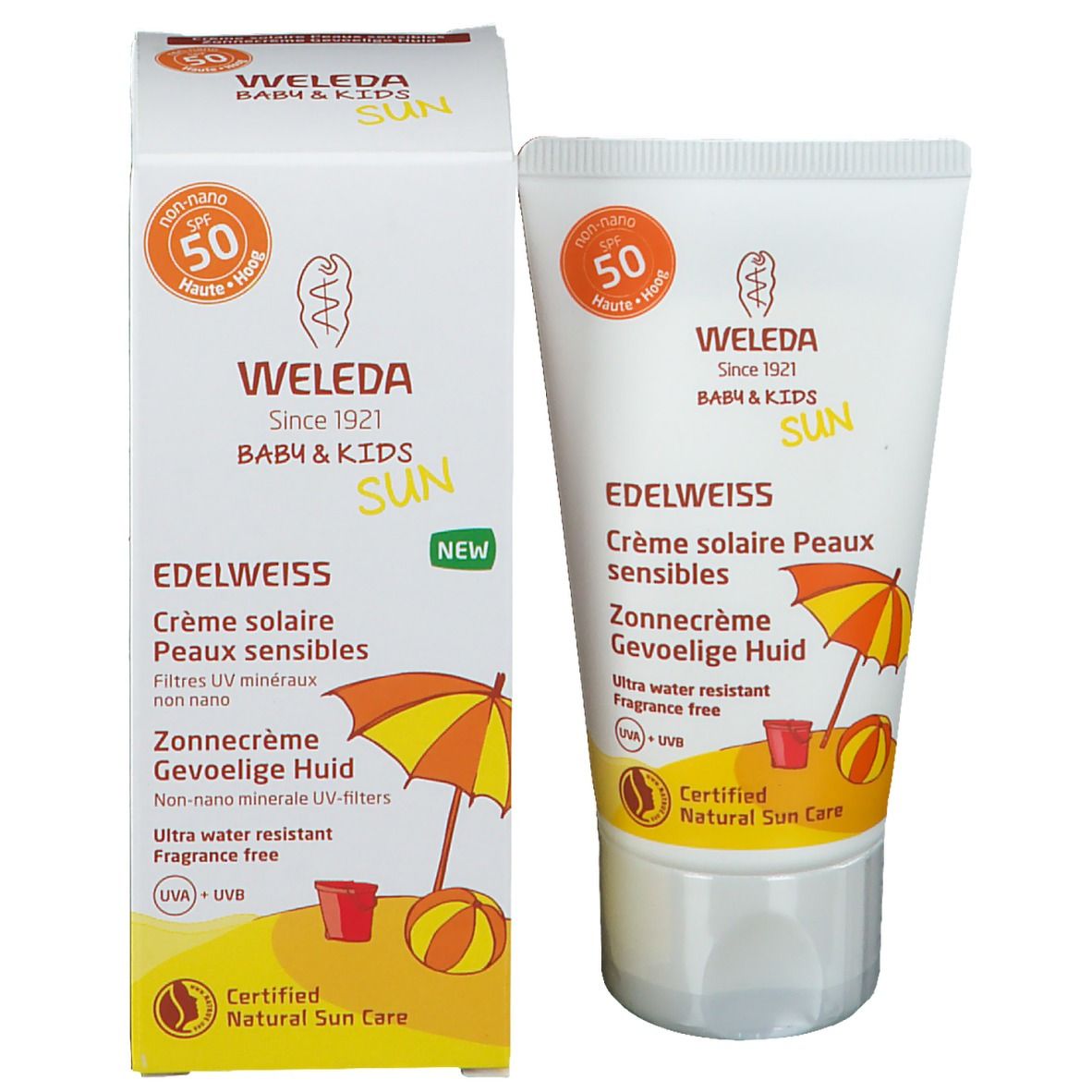 Weleda Baby & Kids Edelweiss Crème Solaire Peaux Sensibles SPF50