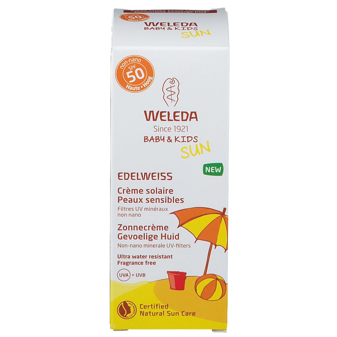 Weleda Baby & Kids Edelweiss Crème Solaire Peaux Sensibles SPF50