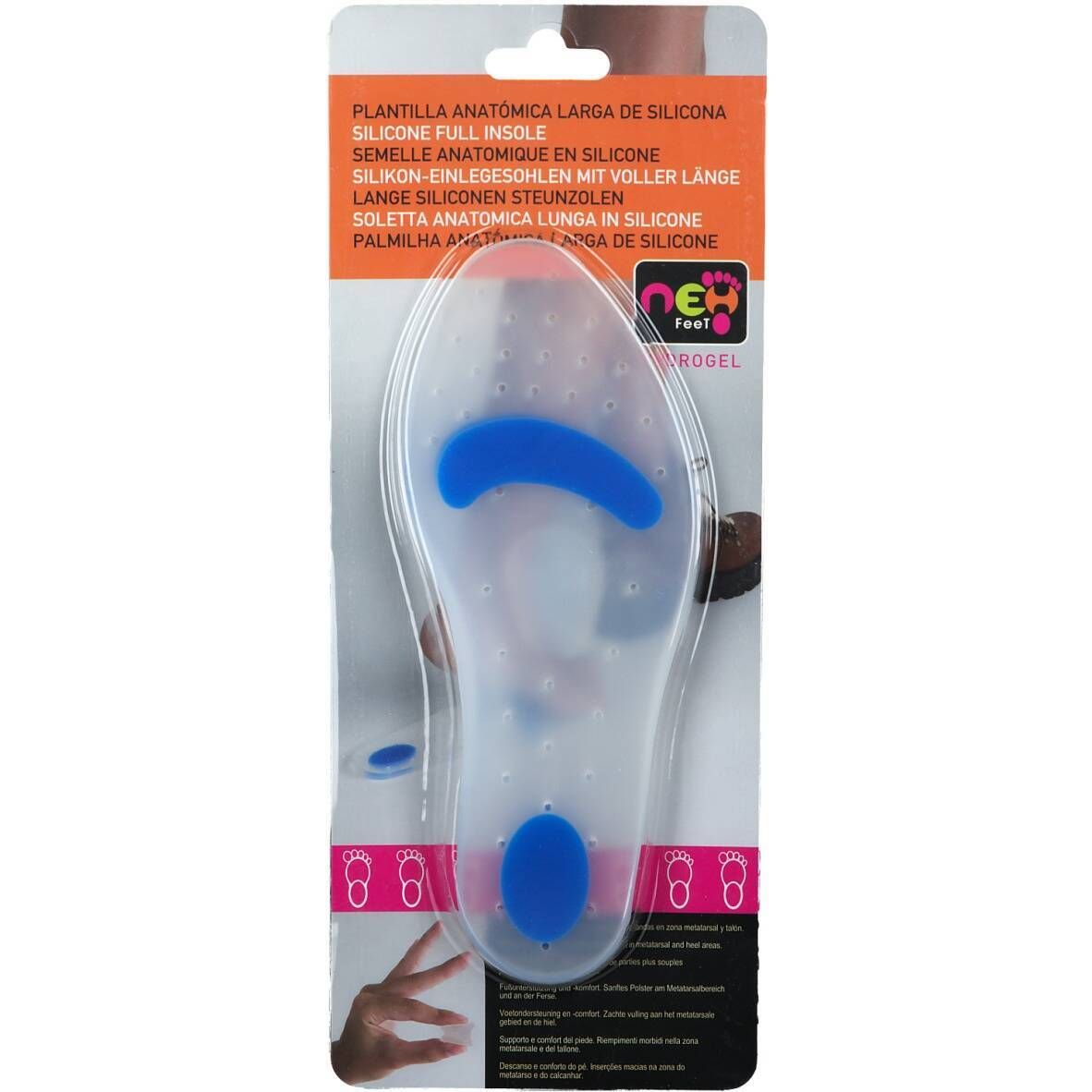 NEH Feet Semelles Orthopédiques Silicone Longues Taille 37-38