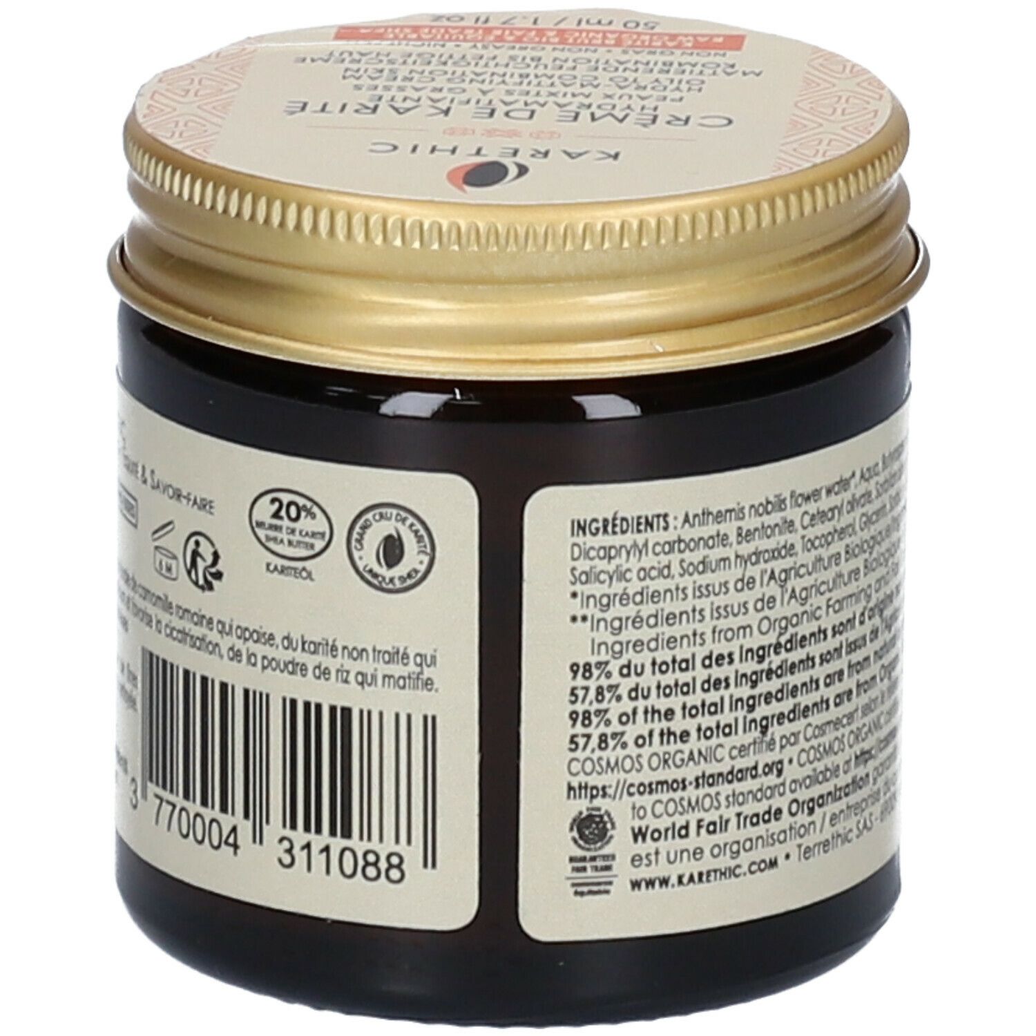 KARETHIC Hydraterende en matterende crème karitéboter Bio