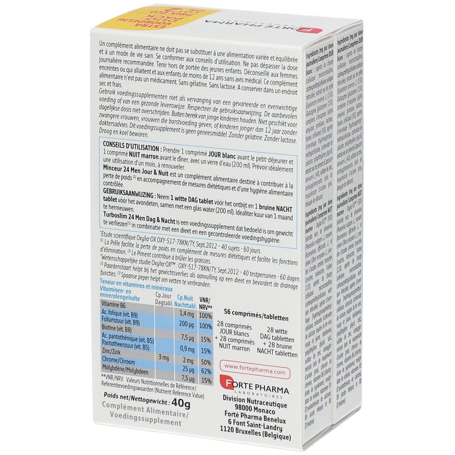 Forté Pharma Turboslim 24 Hommes Jour & Nuit Duopack