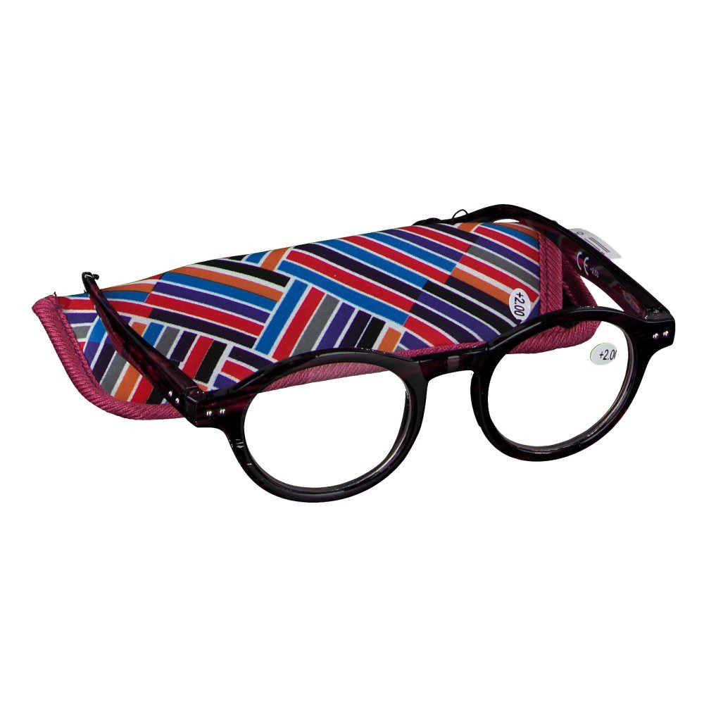 Pharma Glasses Leesbril Milano Paars/Zwart +2.00