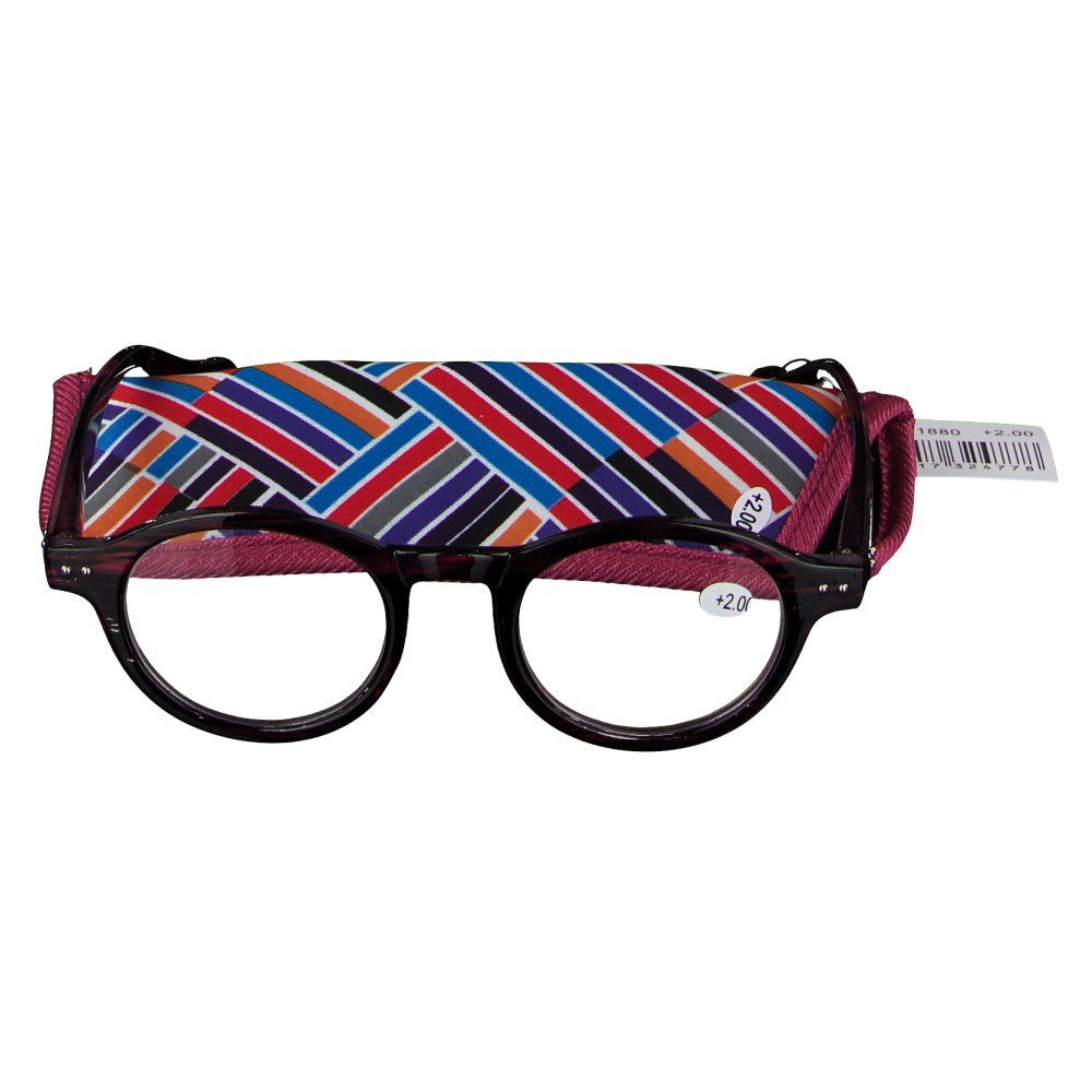 Pharma Glasses Leesbril Milano Paars/Zwart +2.00