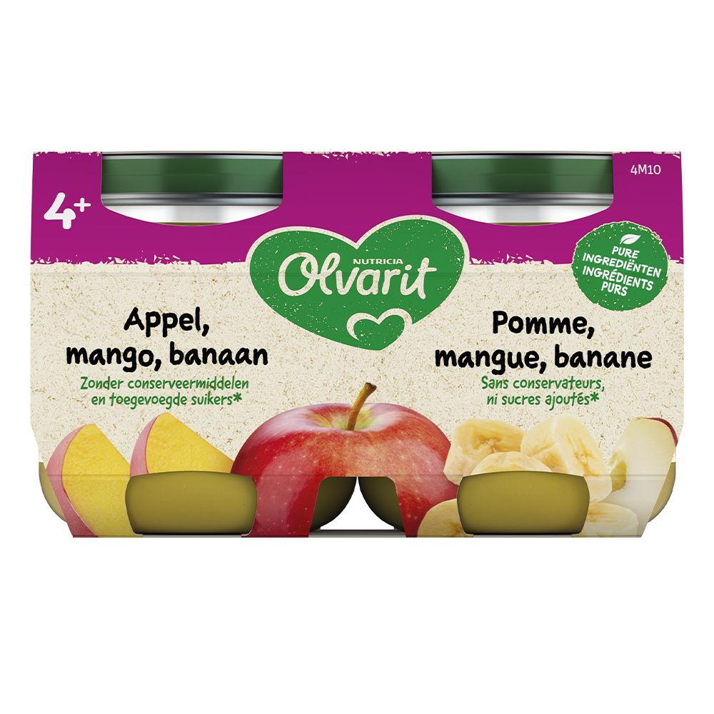 Olvarit | Panade | Bébé Dès 4 Mois | Pomme Mangue Banane