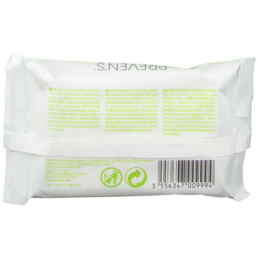 Preven's Lingettes Antiseptiques Thé Vert
