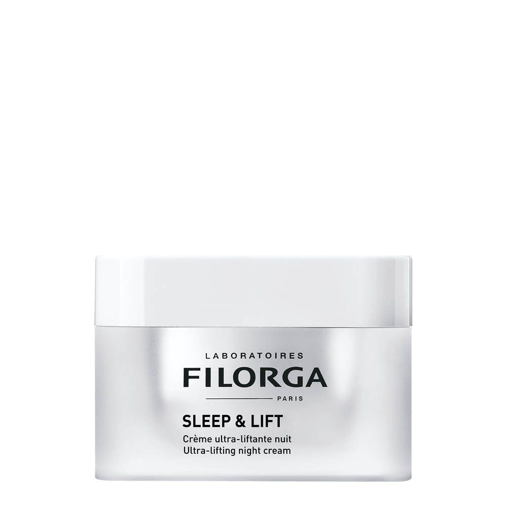 Wit potje FILORGA SLEEP & LIFT. Tekst: Crème ultra-liftante nuit, Ultra-lifting night cream.