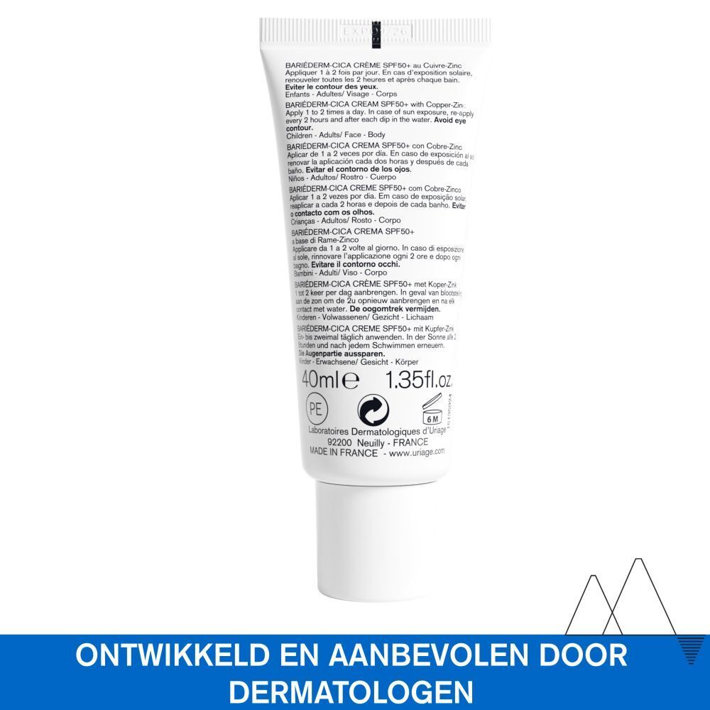 Uriage Bariéderm Cica SPF50+ met Koper-Zink