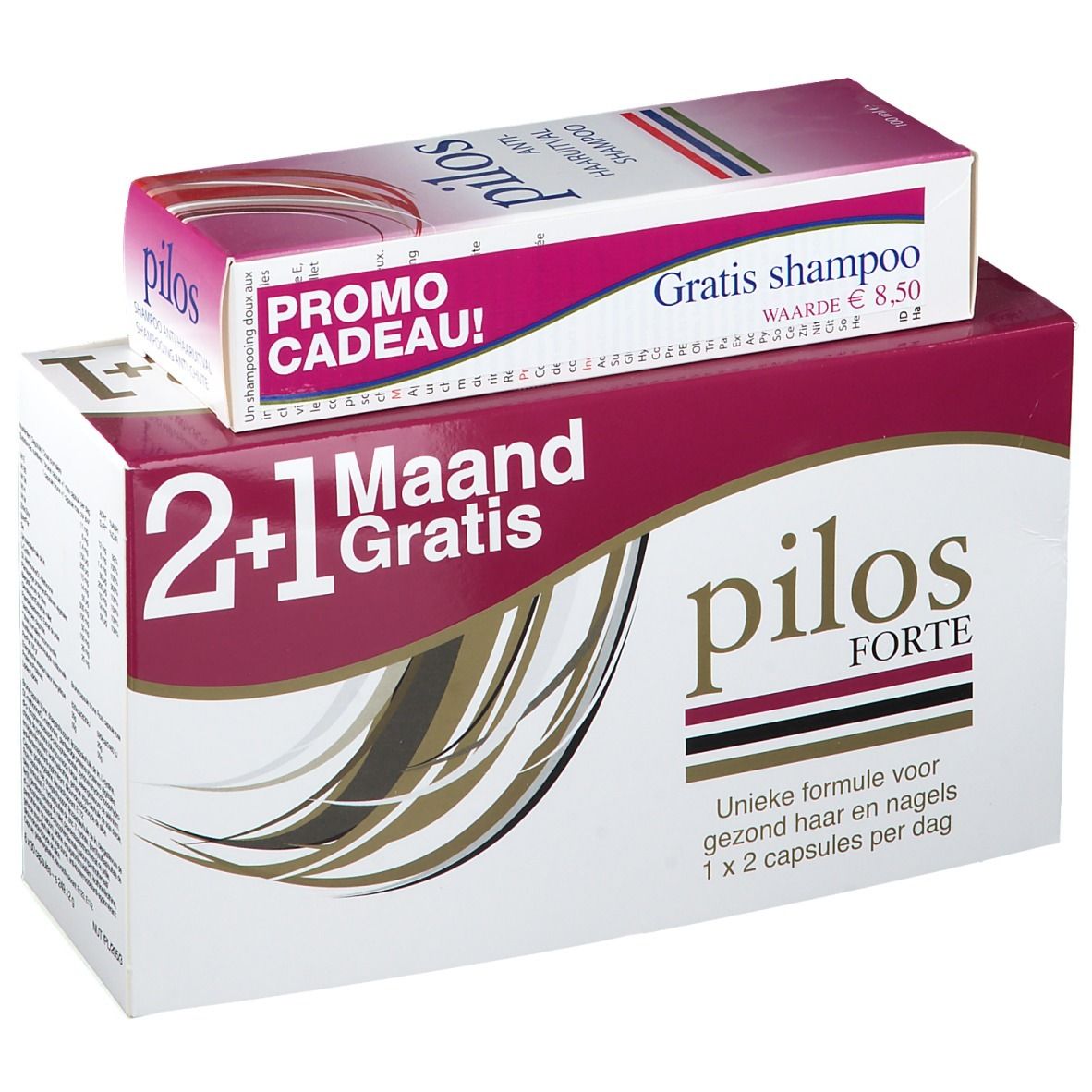 Pilos Forte 2+1 Maand GRATIS + Shampoo Anti-Haaruitval 100 ml GRATIS