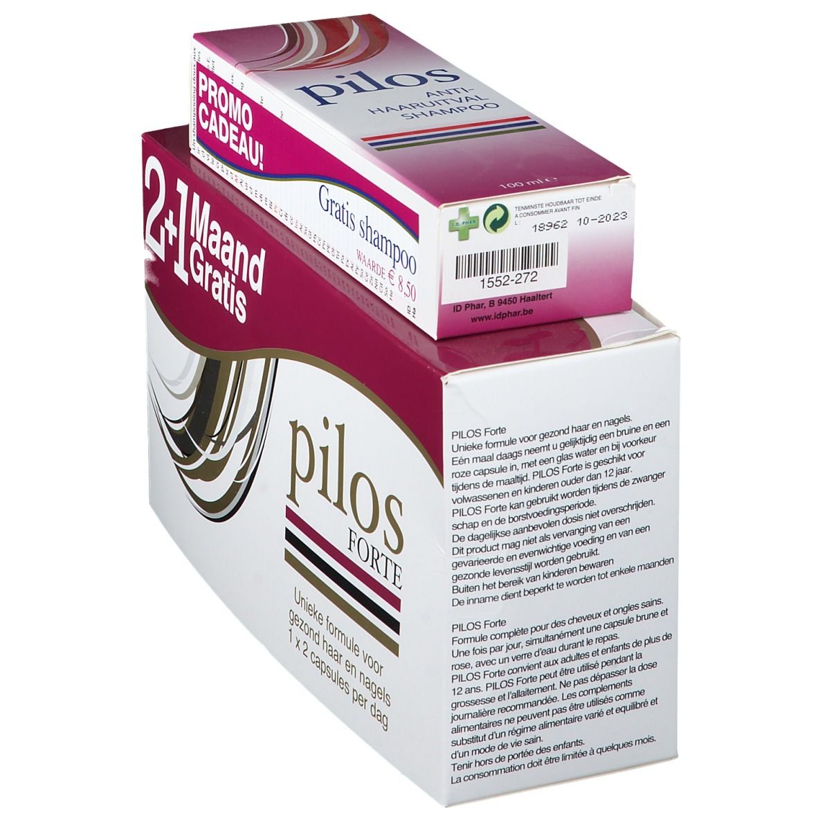 Pilos Forte 2+1 Maand GRATIS + Shampoo Anti-Haaruitval 100 ml GRATIS