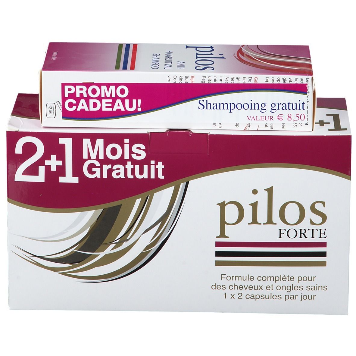 Pilos Forte 2+1 Maand GRATIS + Shampoo Anti-Haaruitval 100 ml GRATIS