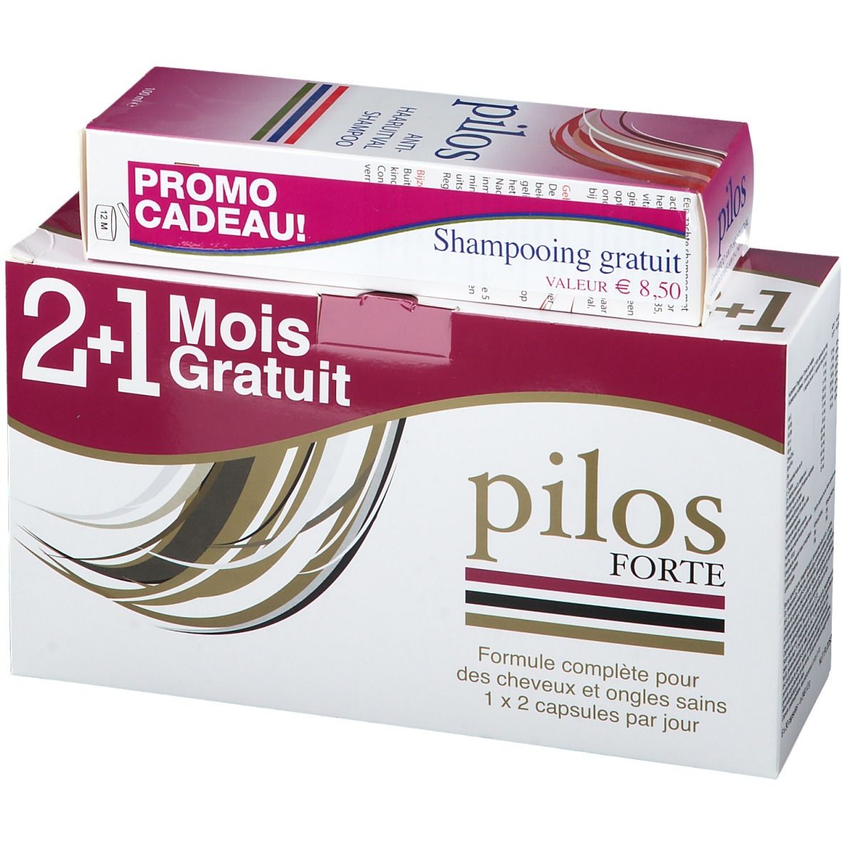 Pilos Forte 2+1 Maand GRATIS + Shampoo Anti-Haaruitval 100 ml GRATIS