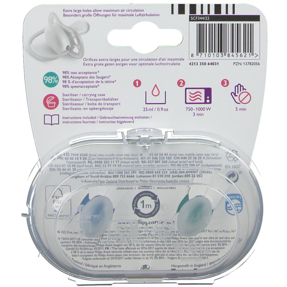 Philips Avent Fopspeen Ultra Air Boy 6-18 Maanden SCF344/22
