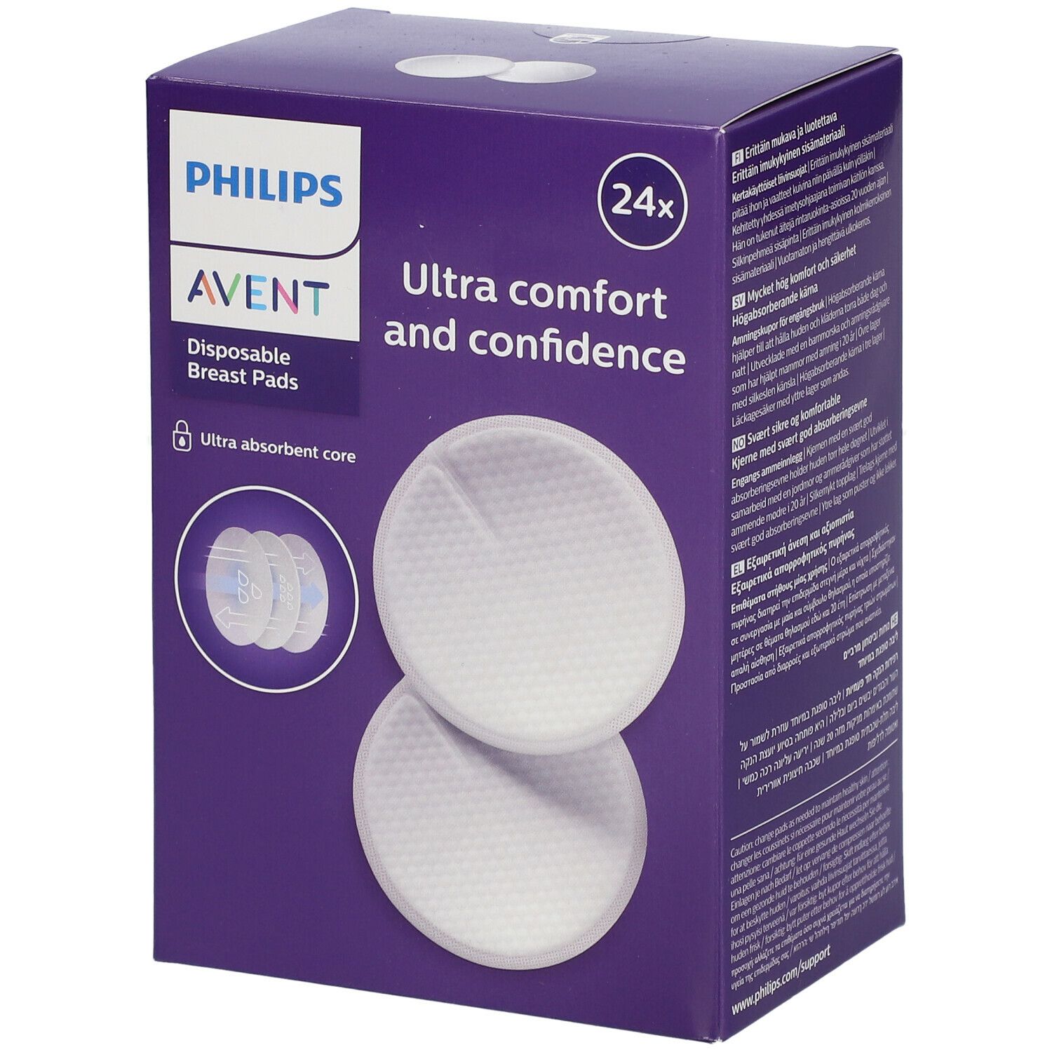 Philips Avent Coussinets d'Allaitement Jetables Jour & Nuit SCF254/24