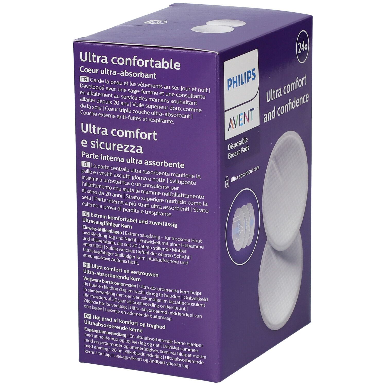 Philips Avent Coussinets d'Allaitement Jetables Jour & Nuit SCF254/24