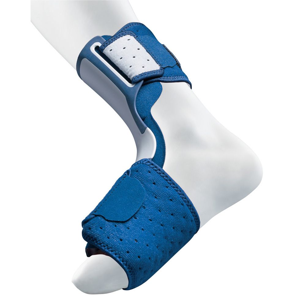 FUTURO™ plantaire fasciitis bandage voor de nacht. Verpakking met productnaam, 3M logo en product op voet.