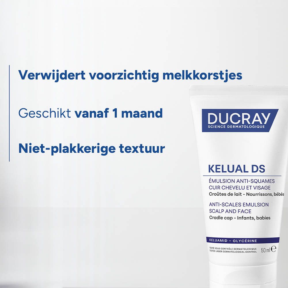 Ducray Kelual DS anti-schilfering emulsie voor hoofdhuid en gezicht.