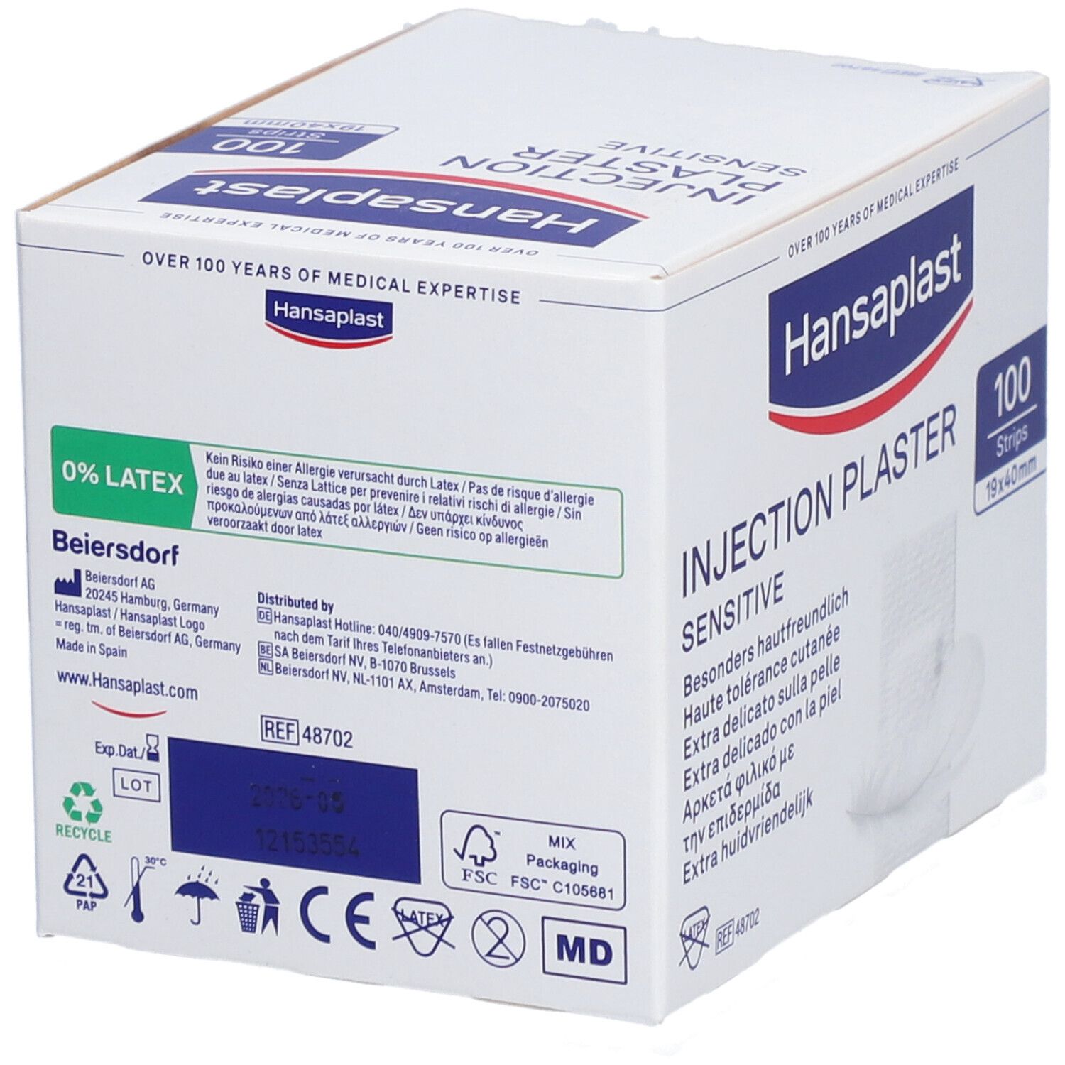 Hansaplast Injection Plaster Sensitive Extra Skin-Friendly